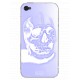 Autocollant + Coque blue Neon Skull pour Apple iPhone 4/4S