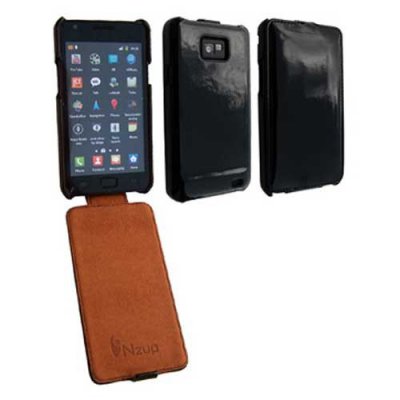 Etui Nzup Fashion Clip Glossy noir pour Samsung Galaxy S II I9100