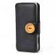 Snuggs Etui Folio Noir Avec Fourrure Interieure Apple Iphone 5/5s**