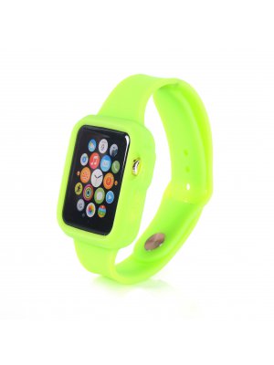 Bracelet bumper silicone vert pour Apple Watch 38mm