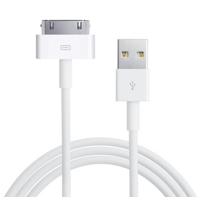 Cable blanc iPhone 3G/3GS et iPhone 4/4S Dock Connector vers USB