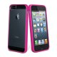Housse Muvit silicone bimatiere rose pour iPhone 5 / 5S avec protection ecran