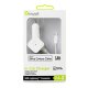 Chargeur voiture muvit compatible avec Apple Lightning MFI 2.4A 1.2m blanc