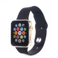 Bracelet noir silicone sans adaptateur pour Apple Watch 38mm