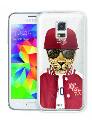 Moxie coque crystal rigide léopard baseball pour Samsung Galaxy S5 mini