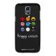Moxie coque rigide noire happy colors pour Samsung Galaxy S5 mini