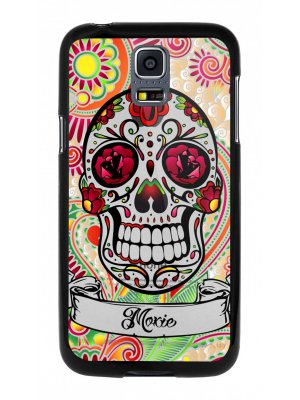 Moxie coque rigide noire crane mexicain rouge pour Samsung Galaxy S5 mini