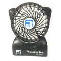 Mini ventilateur portable noir avec lumière et Power Bank 4400mAh