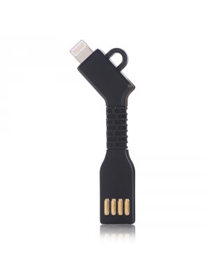 Câble porte clé USB/Lightning noir