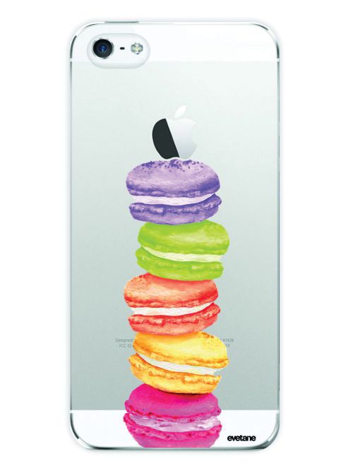 Coque iPhone SE / 5S / 5 rigide transparente Macarons Ecriture Tendance et Design Evetane