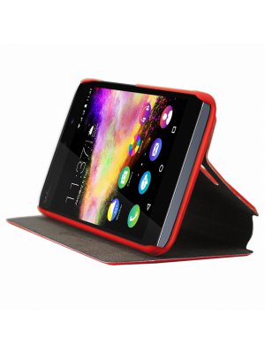  Etui folio avec stand intégré rouge pour Wiko Rainbow Up