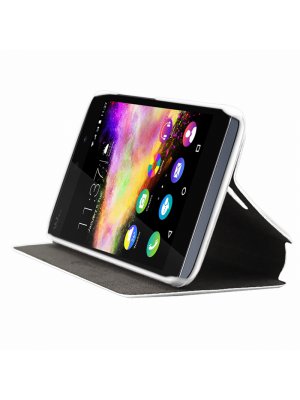  Etui folio avec stand intégré blanc pour Wiko Rainbow Up