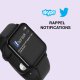 Montre connectée bluetooth avec capteur cardiaque Noir