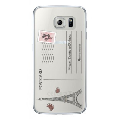 Coque Samsung Galaxy S6 rigide transparente Carte Postale Dessin La Coque Francaise