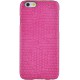 Coque rigide rose en cuir tressé pour iPhone 6 et iPhone 6S