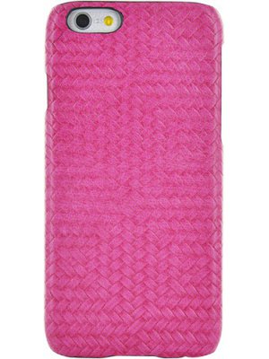 Coque rigide rose en cuir tressé pour iPhone 6 et iPhone 6S