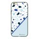 Coque iPhone 6/6S Silicone Liquide Douce vert kaki Duo Terrazzo Bleu Ecriture Tendance et Design La Coque Francaise
