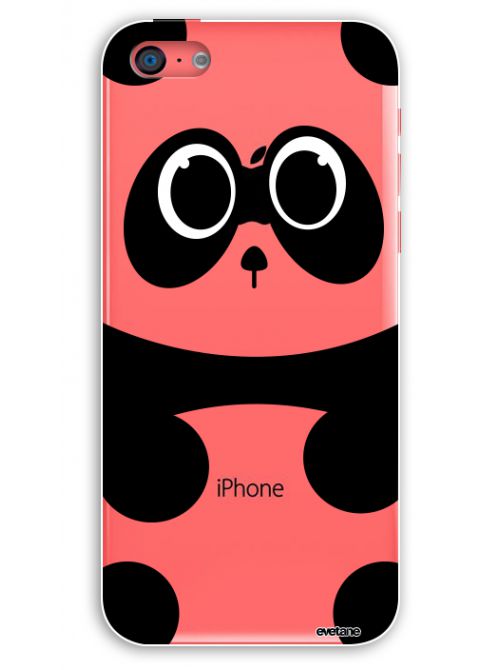 Coque iPhone 5C rigide transparente Panda Ecriture Tendance et Design Evetane - Coquediscount