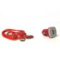 Chargeur allume-cigare compatible avec Apple iPhone 3G/3GS/4/4S - Rouge