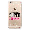 Coque iPhone 6/6S rigide transparente Super Maman Dessin Evetane