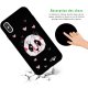 Coque iPhone X/Xs Silicone Liquide Douce noir Panda Géométrique Rose Evetane.