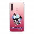 Coque Samsung Galaxy A9 2018 360 intégrale transparente Triangles Bleus Tendance Evetane.
