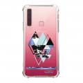 Coque Samsung Galaxy A9 2018 anti-choc souple angles renforcés transparente Triangles Bleus Evetane.