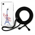 Coque cordon iPhone Xr noir Dessin Tour Eiffel Oh La La La Coque Francaise