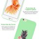 Coque iPhone 6/6S Silicone Liquide Douce vert pâle Ananas Fleuri Evetane.
