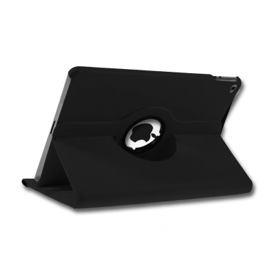 Etui rotatif effet cuir iPad 2/3 - Noir