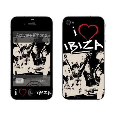 Stickers autocollants Muvit I Love Ibiza pour iPhone 4