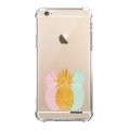 Coque iPhone 6/6S anti-choc souple angles renforcés transparente Ananas trio Evetane.