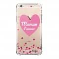 Coque iPhone 6/6S anti-choc souple angles renforcés transparente Maman d'amour coeurs Evetane.