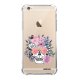 Coque iPhone 6 Plus / 6S Plus anti-choc souple angles renforcés transparente Crâne floral Evetane.