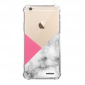 Coque iPhone 6 Plus / 6S Plus anti-choc souple angles renforcés transparente Marbre rose et gris Evetane.