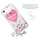 Coque iPhone 7/8/ iPhone SE 2020 anti-choc souple angles renforcés transparente Maman d'amour coeurs Evetane.