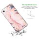 Coque iPhone 7/8/ iPhone SE 2020 anti-choc souple angles renforcés transparente Marbre Fleurs Evetane.