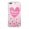 Coque iPhone 7 Plus / 8 Plus anti-choc souple angles renforcés transparente Maman d'amour coeurs Evetane.