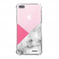 Coque iPhone 7 Plus / 8 Plus anti-choc souple angles renforcés transparente Marbre rose et gris Evetane.