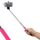Perche télescopique selfie avec déclencheur filaire - Rose