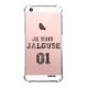 Coque iPhone 5/5S/SE anti-choc souple angles renforcés transparente Jalouse 01 Evetane.