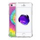 Coque iPhone 5/5S/SE anti-choc souple angles renforcés transparente Tie and Dye Rainbow Evetane.