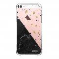 Coque iPhone 5/5S/SE anti-choc souple angles renforcés transparente Terrazzo marbre Noir Evetane.