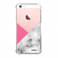 Coque iPhone 5/5S/SE anti-choc souple angles renforcés transparente Marbre rose et gris Evetane.