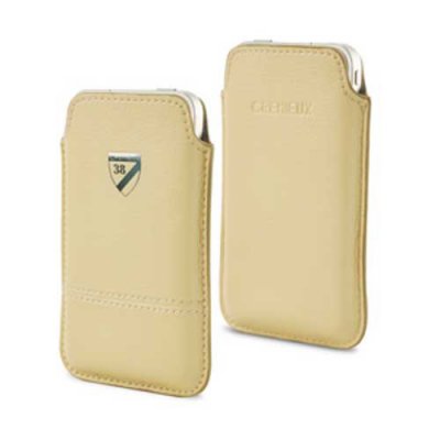 Etui vertical Crémieux Beige polyuréthane taille M pour iPhone 3g3gs iPhone 4 Samsung Galaxy Ace.