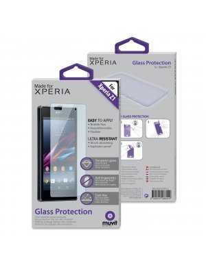 Muvit protection d'écran en verre trempé pour Sony Xperia Z1