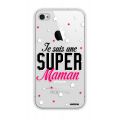 Coque iPhone 4 /4S rigide transparente Super Maman Dessin Evetane