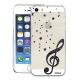 Coque rigide transparente Note de Musique pour iPhone 5/5S