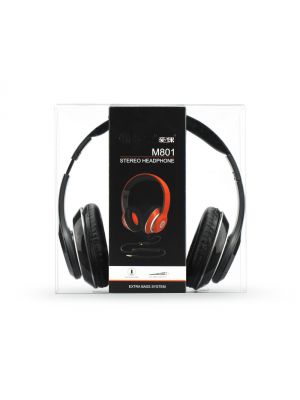 Casque stéréo black avec micro et contrôle du volume intégrés