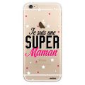 Coque iPhone 6 Plus / 6S Plus rigide transparente Super Maman Dessin Evetane